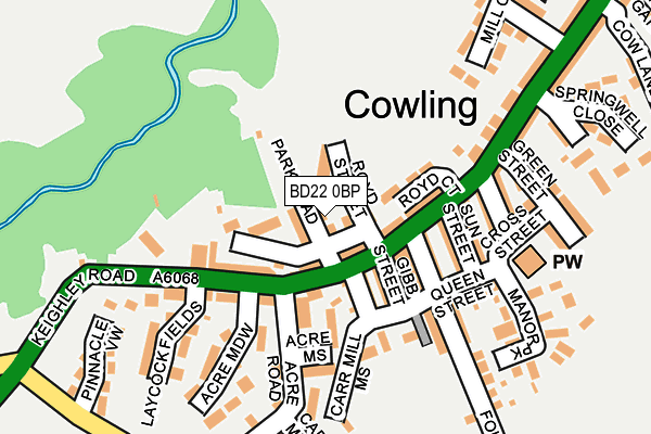 BD22 0BP map - OS OpenMap – Local (Ordnance Survey)