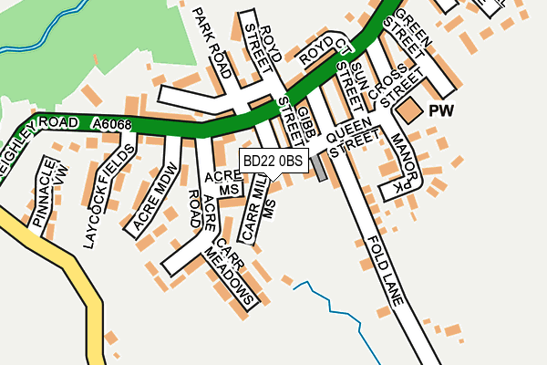 BD22 0BS map - OS OpenMap – Local (Ordnance Survey)