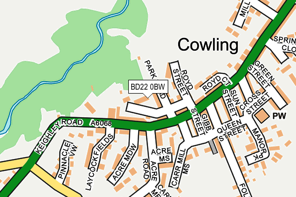 BD22 0BW map - OS OpenMap – Local (Ordnance Survey)