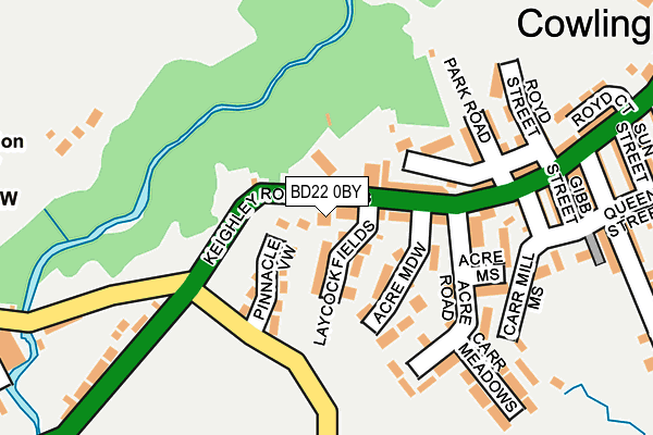 BD22 0BY map - OS OpenMap – Local (Ordnance Survey)