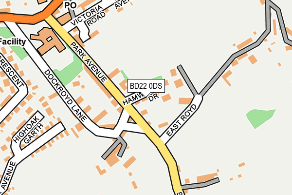 BD22 0DS map - OS OpenMap – Local (Ordnance Survey)