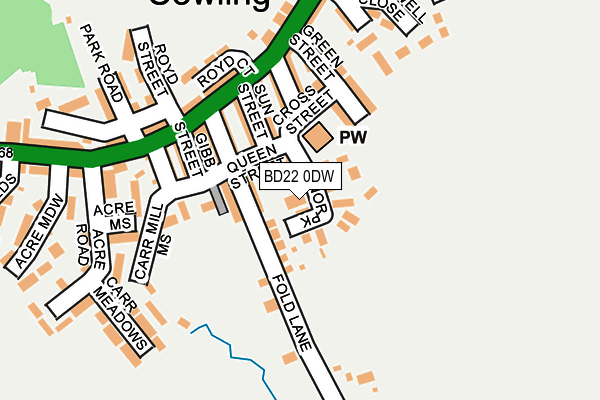 BD22 0DW map - OS OpenMap – Local (Ordnance Survey)
