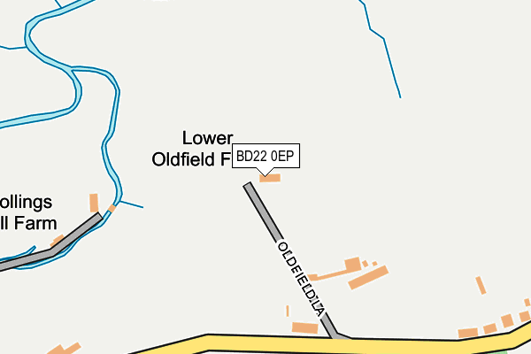 BD22 0EP map - OS OpenMap – Local (Ordnance Survey)