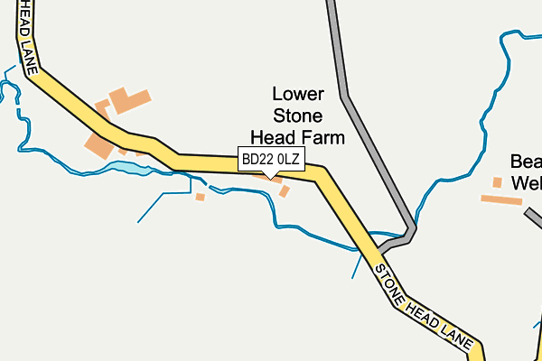 BD22 0LZ map - OS OpenMap – Local (Ordnance Survey)