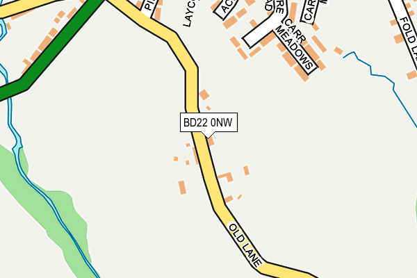 BD22 0NW map - OS OpenMap – Local (Ordnance Survey)