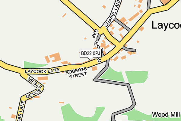 BD22 0PJ map - OS OpenMap – Local (Ordnance Survey)