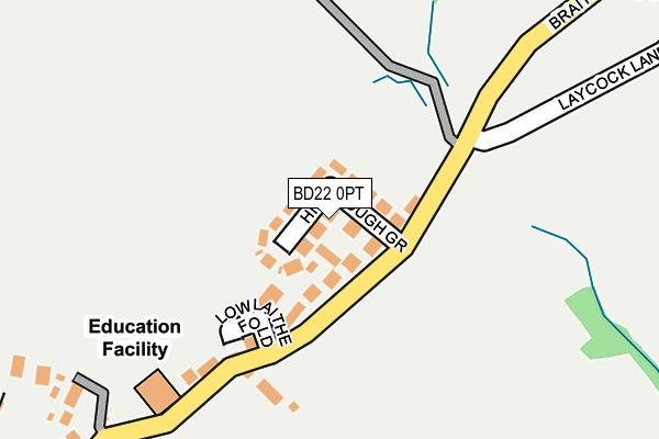 BD22 0PT map - OS OpenMap – Local (Ordnance Survey)