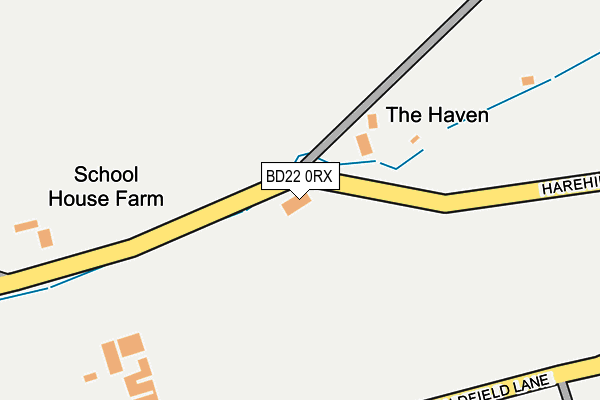 BD22 0RX map - OS OpenMap – Local (Ordnance Survey)