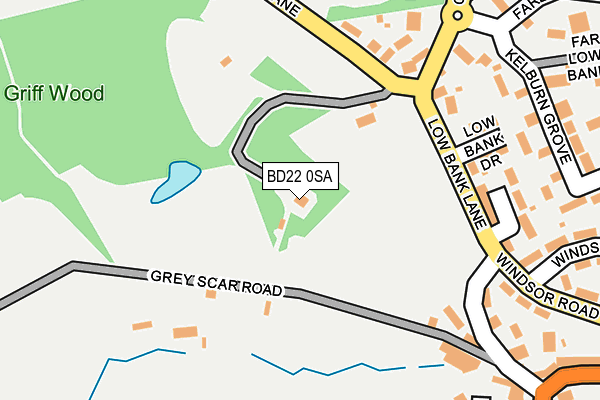 BD22 0SA map - OS OpenMap – Local (Ordnance Survey)