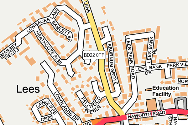 BD22 0TF map - OS OpenMap – Local (Ordnance Survey)