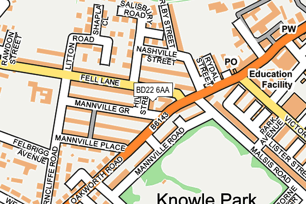 BD22 6AA map - OS OpenMap – Local (Ordnance Survey)