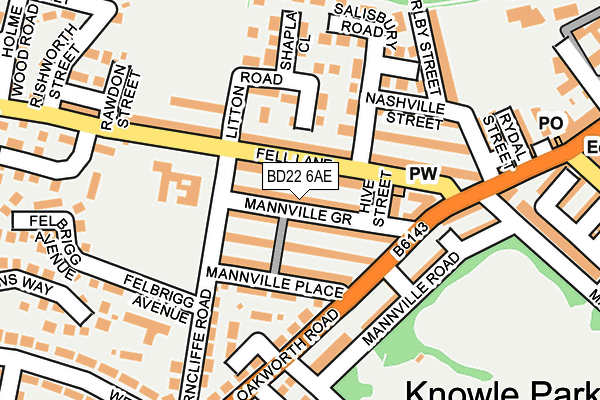 BD22 6AE map - OS OpenMap – Local (Ordnance Survey)