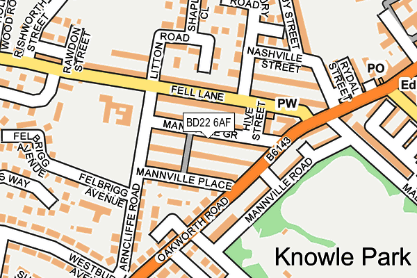 BD22 6AF map - OS OpenMap – Local (Ordnance Survey)
