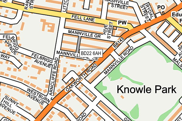 BD22 6AH map - OS OpenMap – Local (Ordnance Survey)