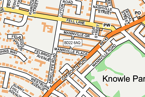 BD22 6AQ map - OS OpenMap – Local (Ordnance Survey)