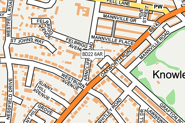 BD22 6AR map - OS OpenMap – Local (Ordnance Survey)