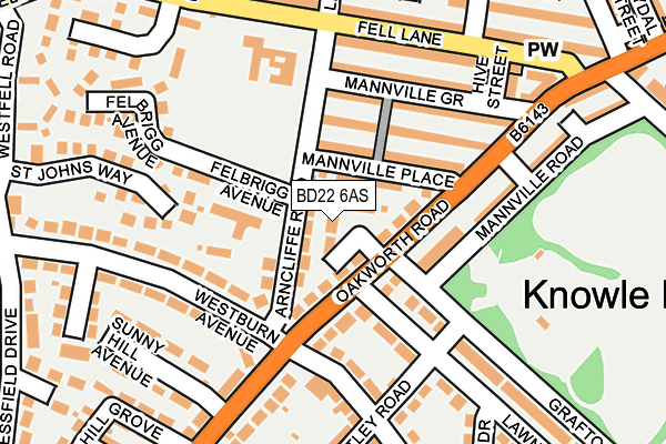 BD22 6AS map - OS OpenMap – Local (Ordnance Survey)