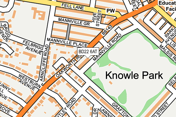 BD22 6AT map - OS OpenMap – Local (Ordnance Survey)