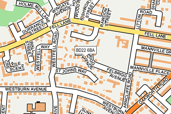 BD22 6BA map - OS OpenMap – Local (Ordnance Survey)