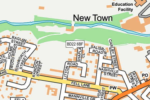 BD22 6BF map - OS OpenMap – Local (Ordnance Survey)