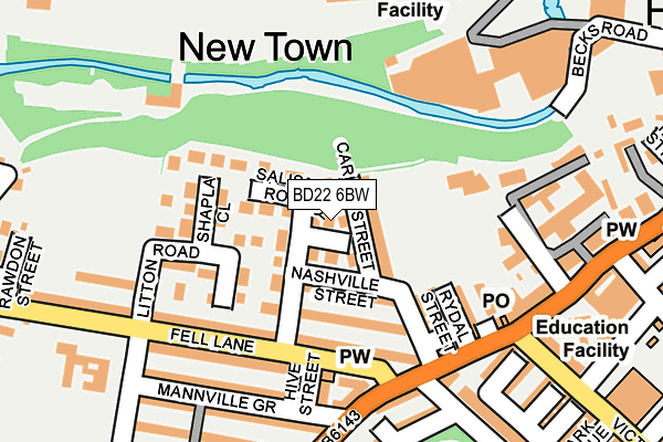 BD22 6BW map - OS OpenMap – Local (Ordnance Survey)