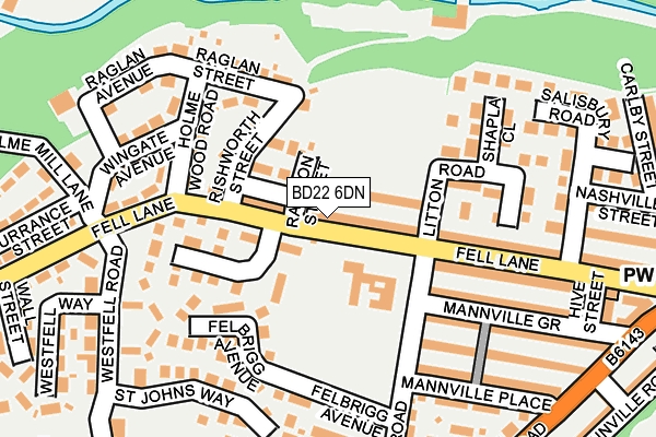 BD22 6DN map - OS OpenMap – Local (Ordnance Survey)