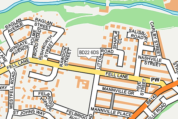 BD22 6DS map - OS OpenMap – Local (Ordnance Survey)
