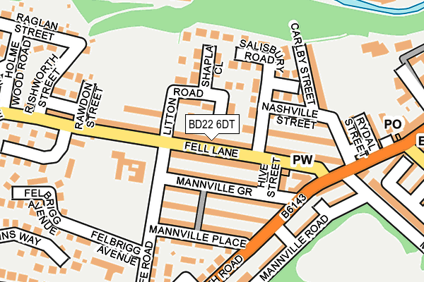 BD22 6DT map - OS OpenMap – Local (Ordnance Survey)
