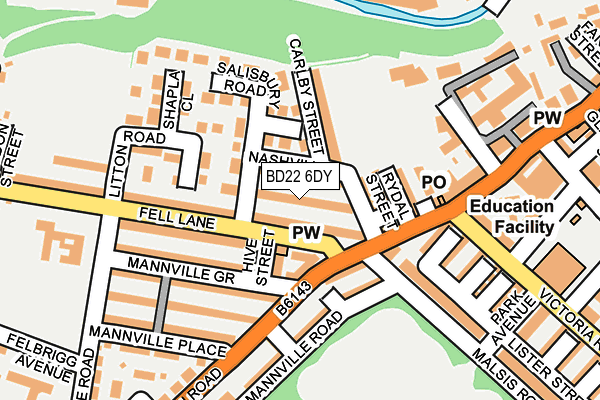 BD22 6DY map - OS OpenMap – Local (Ordnance Survey)