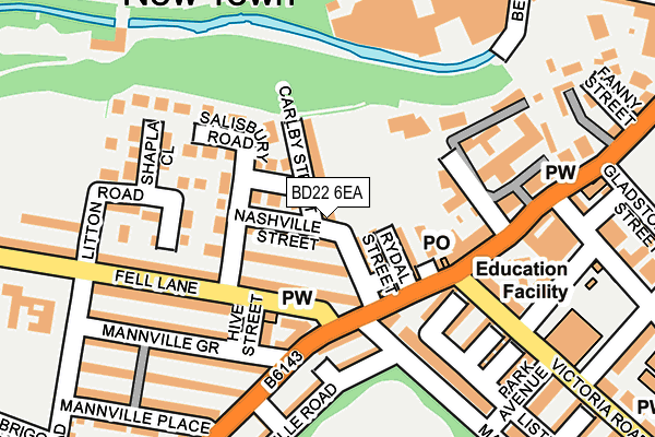 BD22 6EA map - OS OpenMap – Local (Ordnance Survey)