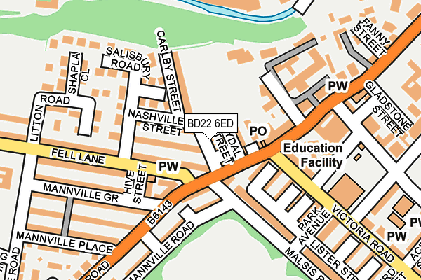BD22 6ED map - OS OpenMap – Local (Ordnance Survey)