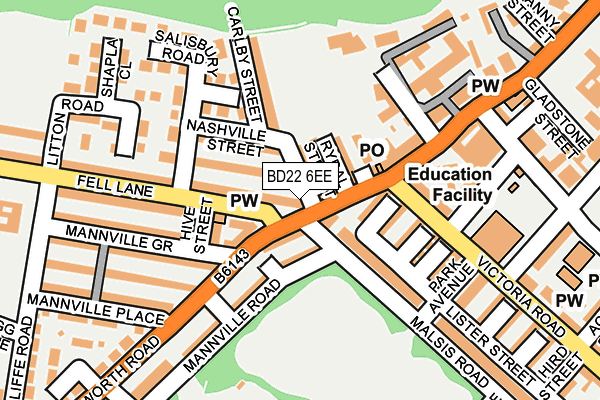 BD22 6EE map - OS OpenMap – Local (Ordnance Survey)