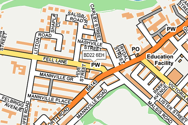 BD22 6EH map - OS OpenMap – Local (Ordnance Survey)