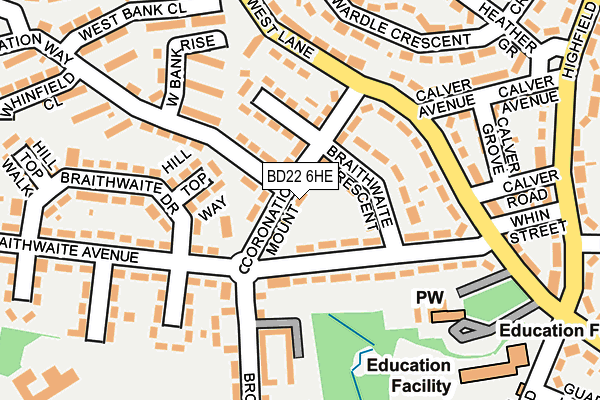BD22 6HE map - OS OpenMap – Local (Ordnance Survey)