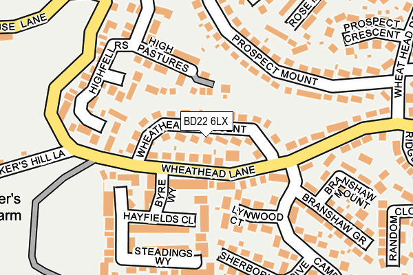 BD22 6LX map - OS OpenMap – Local (Ordnance Survey)