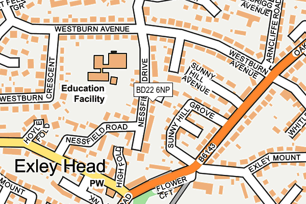 BD22 6NP map - OS OpenMap – Local (Ordnance Survey)