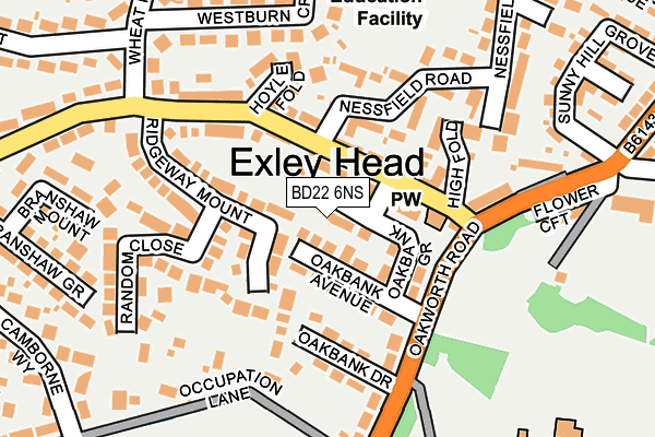 BD22 6NS map - OS OpenMap – Local (Ordnance Survey)
