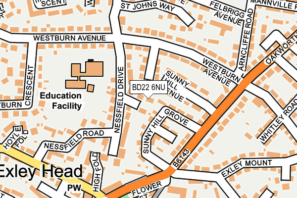 BD22 6NU map - OS OpenMap – Local (Ordnance Survey)