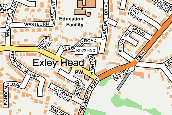 BD22 6NX map - OS OpenMap – Local (Ordnance Survey)