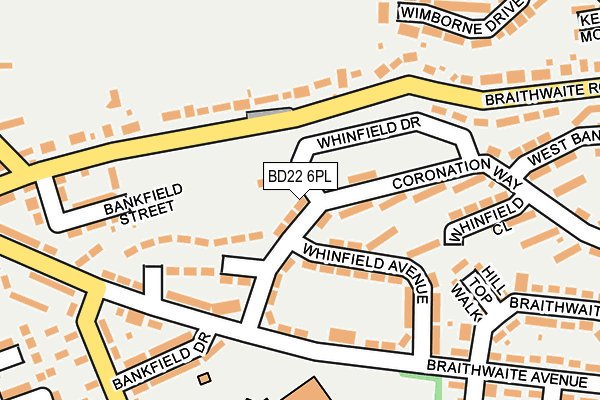 BD22 6PL map - OS OpenMap – Local (Ordnance Survey)