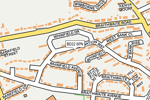 BD22 6PN map - OS OpenMap – Local (Ordnance Survey)