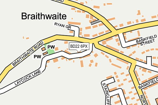 BD22 6PX map - OS OpenMap – Local (Ordnance Survey)