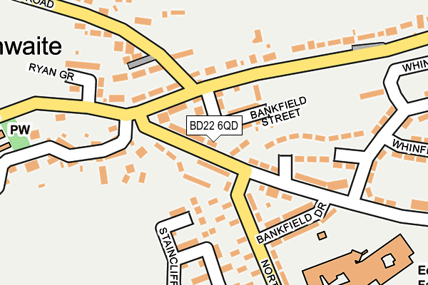 BD22 6QD map - OS OpenMap – Local (Ordnance Survey)