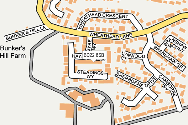 BD22 6SB map - OS OpenMap – Local (Ordnance Survey)