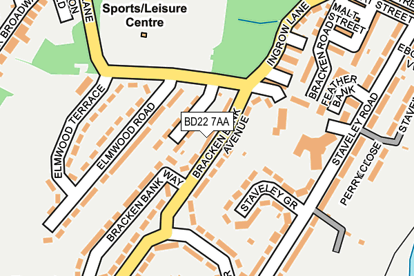 BD22 7AA map - OS OpenMap – Local (Ordnance Survey)