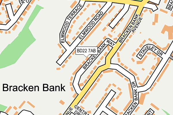 BD22 7AB map - OS OpenMap – Local (Ordnance Survey)