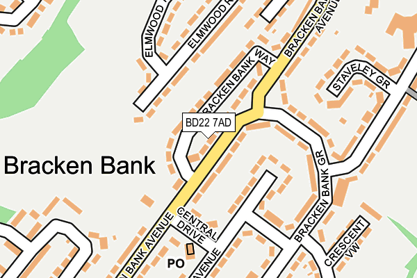 BD22 7AD map - OS OpenMap – Local (Ordnance Survey)