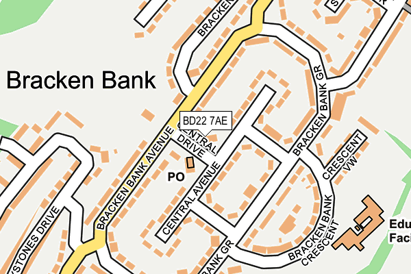 BD22 7AE map - OS OpenMap – Local (Ordnance Survey)