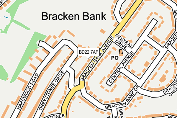 BD22 7AF map - OS OpenMap – Local (Ordnance Survey)