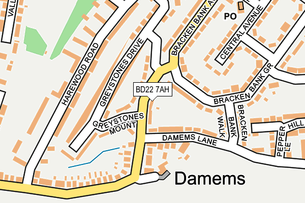 BD22 7AH map - OS OpenMap – Local (Ordnance Survey)